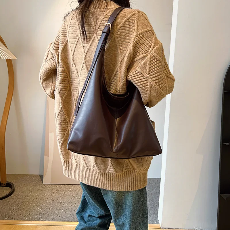 New Tote bag hand bill of lading shoulder women's bag retro simple large bag Tote bag - Image 5