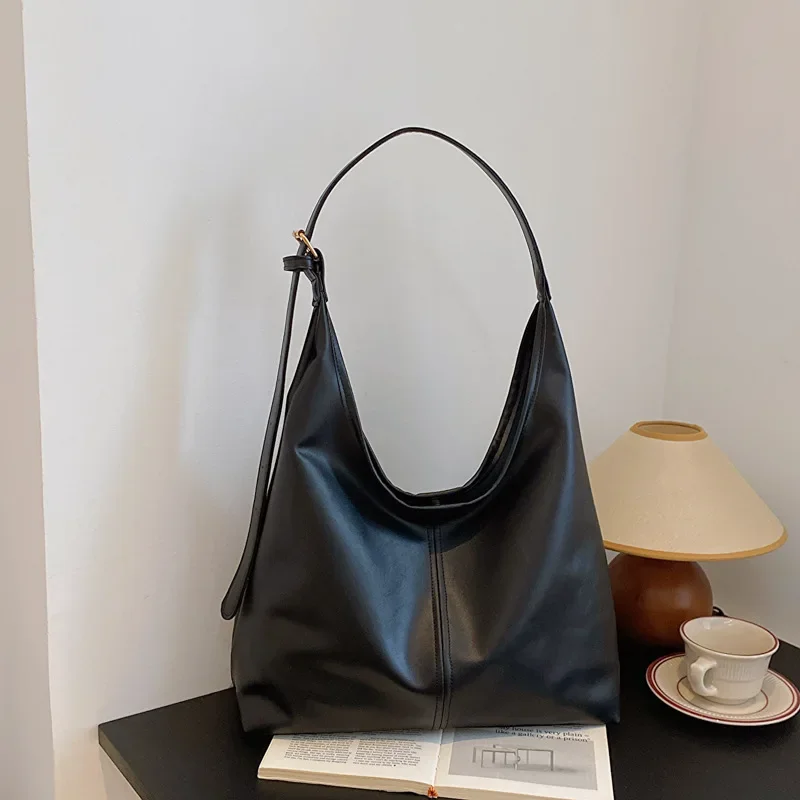 New Tote bag hand bill of lading shoulder women's bag retro simple large bag Tote bag - Image 3