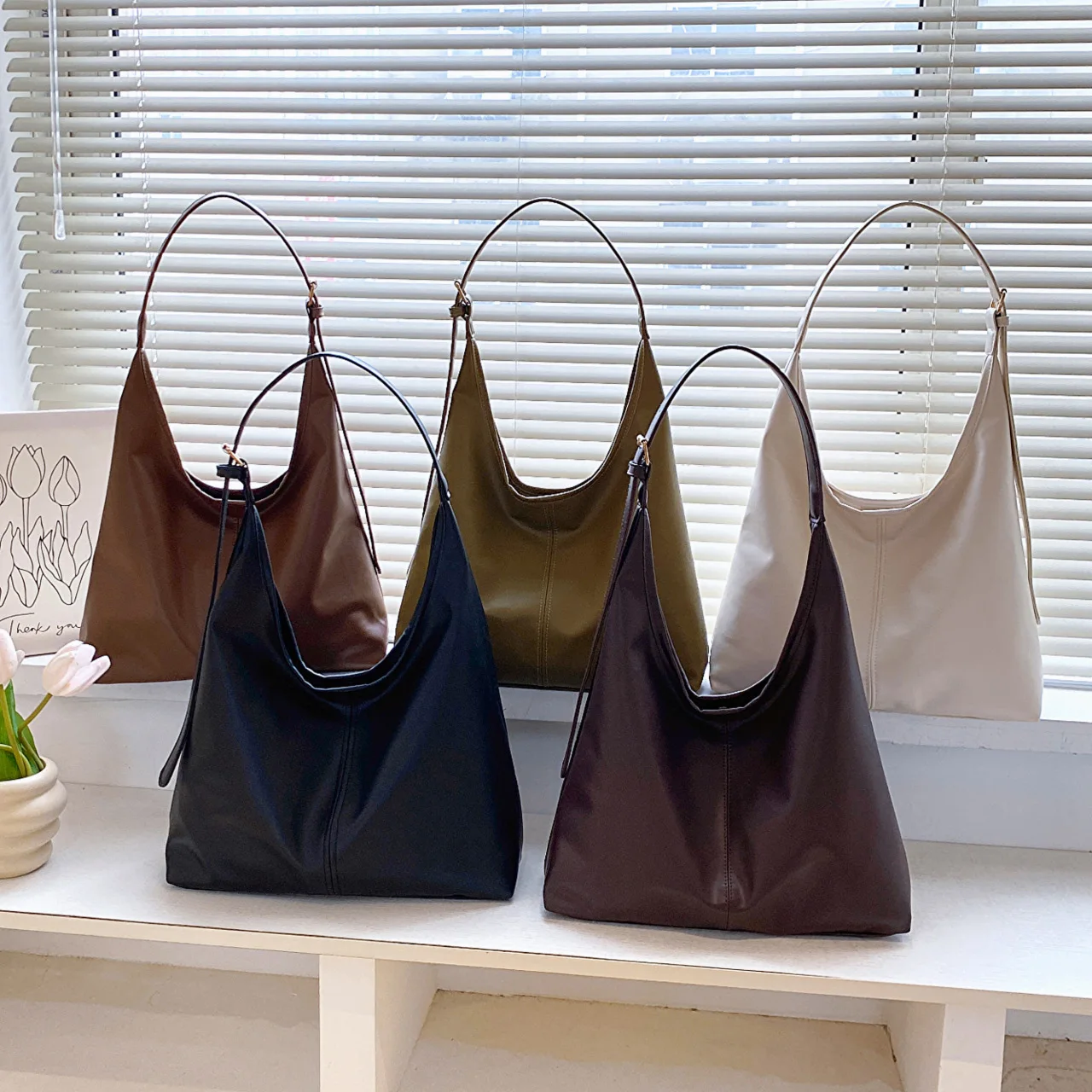 New Tote bag hand bill of lading shoulder women's bag retro simple large bag Tote bag - Image 6